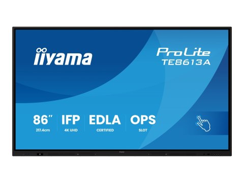 Iiyama ProLite TE8613A-B2AG - 86" Klasa Przekątnej (85.6" widoczny) wyświetlacz LCD z podświetleniem LED - interaktywne rozwiąza
