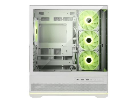 MSI MAG PANO 110R PZ - Mid tower - ATX - panel boczny z oknem (szkło hartowane) - brak zasilacza (ATX) - biały - USB/dźwięk