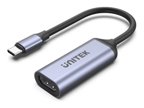 Unitek - Kabel przejściowy - USB-C męski do HDMI żeński - 15 cm - kosmiczna szarość - obsługa 8K 60 Hz, obsługa DSC 1.2