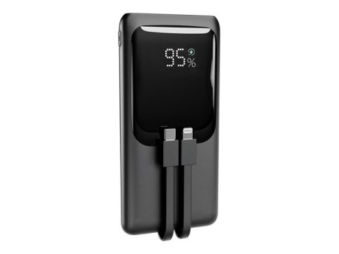 Gembird - Powerbank - z wbudowanymi kablami - 10000 mAh - 20 wat - 3 A - PD, QC 3.0 - 4 złącza wychodzące (USB-C, 2 x USB, złącz