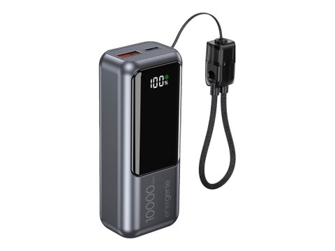 Gembird - Powerbank - z wyświetlaczem LCD - 10000 mAh - 20 wat - 3 A - PD 3.0, Fast Charge - 2 złącza wychodzące (USB-C, USB) - 