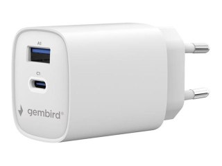 Gembird - Zasilacz - 30 wat - 3.4 A - PD, QC 3.0 - 2 złącza wychodzące (USB, USB-C)