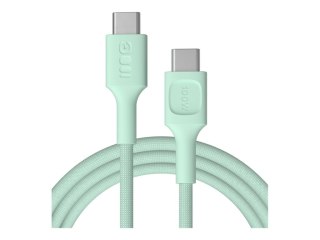 Green Cell PowerStream - Kabel USB - USB-C (100W PD) (M) do USB-C (100W PD) (M) - 2 m - splątany - miętowa zieleń