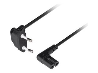Lanberg - Kabel zasilający - Europlug kątowe do power IEC 60320 C7 kątowe - 2.5 A - 1.8 m - czarny