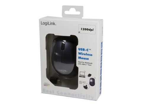 LogiLink - Mysz - optyczna - 3 przyciski - bezprzewodowa - 2.4 GHz - odbiornik bezprzewodowy USB