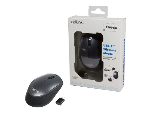LogiLink - Mysz - optyczna - 3 przyciski - bezprzewodowa - 2.4 GHz - odbiornik bezprzewodowy USB