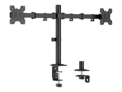 LogiLink - Zestaw do montażu (uchwyt monitora) - dla 2 wyświetlacze LCD - 10 kg na ramię, długość ramienia: 376 mm każde - stal,