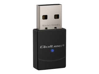 Qoltec - Adapter sieciowy - USB 2.0 - Wi-Fi 5, Wi-Fi 6, Bluetooth - czarny