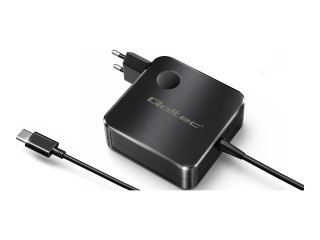 Qoltec - Adapter zasilania USB-C - GaN Super Fast, PD, 5 - 20 V, 1.8 m cable - AC 220-240 V - 100 wat - złącza wyjściowe: 1 - cz
