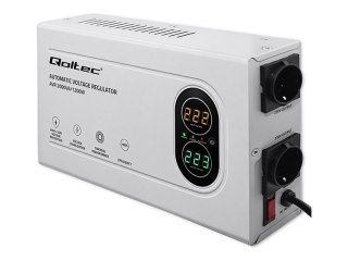 Qoltec - Automatyczny regulator napięcia - compact, toroidal transformer - AC 125-270 V - 1200 wat - 2000 VA - 1 faza - złącza w