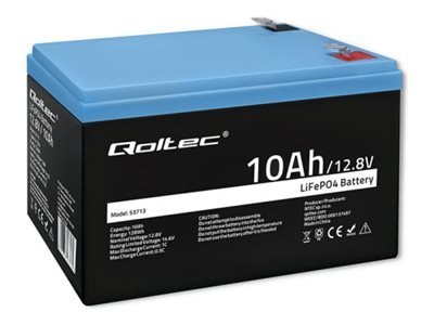 Qoltec - Bateria - LiFePO4, 12,8 V, BMS - litowo-żelazowo-fosforanowy - 10 Ah - 128 Wh