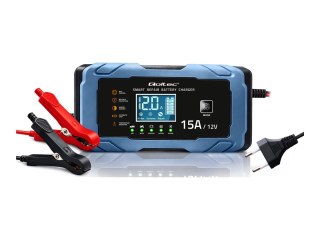 Qoltec Intelligent - Ładowarka akumulatorów - 12 V, prostownik z funkcją naprawy, żel AGM, LiFePO4, ładowanie w 9 etapach - AC 2
