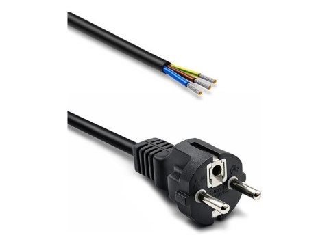Qoltec - Kabel zasilający - power CEE 7/7 do przewód nieizolowany - AC 230 V - 1.8 m - obcięte końce - czarny