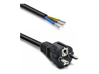 Qoltec - Kabel zasilający - power CEE 7/7 prosty do przewód nieizolowany - AC 230 V - 3 m - obcięte końce - czarny