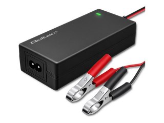 Qoltec - Ładowarka akumulatorów - dla baterii AGM GEL STD, 12 V, LED, kabel 1,8 m - AC 220-240 V - 48 wat - czarny