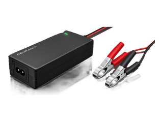 Qoltec - Ładowarka akumulatorów - do akumulatorów AGM GEL STD, 24 V, LED, kabel 1,8 m - AC 220-240 V - 48 wat - czarny