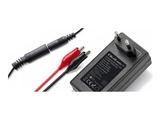 Qoltec - Ładowarka akumulatorów - for AGM GEL STD batteries, 24 V, 5.5 x 2.1, 1.8 m cable - AC 220-240 V - 19.2 wat - czarny