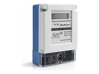 Qoltec - Miernik mocy - jednofazowy, 230 V, LCD - biały, niebieski