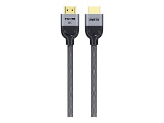 Unitek - Kabel HDMI - HDMI męski do HDMI męski - 1 m - obsługa 8K 60 Hz, szybkość transmisji danych do 48 Gb/s, podwójnie plecio