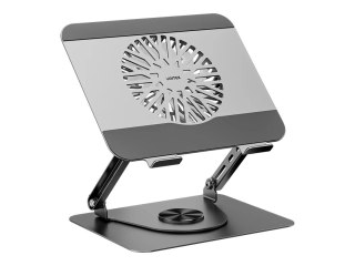 Unitek - Podstawka pod notebook - regulowany - z odpinany magnesujący wentylator chłodzący - 8" - 17.3" - srebrny