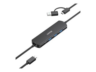 Unitek - Przełącznik KVM / hub - 10 Gbps - 3 x KVM / USB - stacjonarny