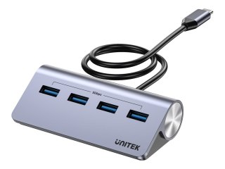 Unitek uHUB Q4 H1337B - Koncentrator - 4-w-1, USB-C, z USB-A - 4 x USB 3.2 Gen 1 - stacjonarny