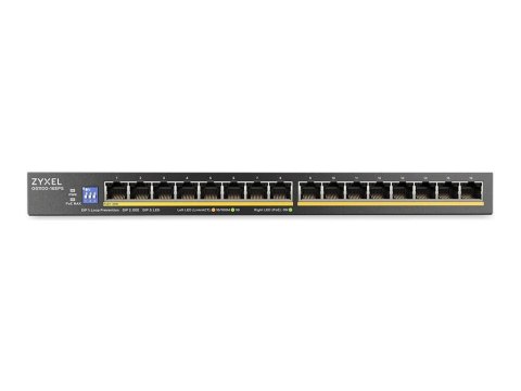 Zyxel GS1100 Series - Przełącznik - niezarządzalny - 16 x 10/100/1000 (1 PoE+) - stacjonarny, montowany na ścianie - PoE+ (135 W
