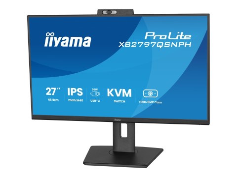 Iiyama ProLite XB2797QSNPH-B1 - Monitor LED - 27" - 2560 x 1440 QHD @ 75 Hz - IPS - 350 cd/m² - 1000:1 - 1 ms - HDMI, DisplayPor