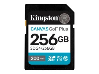 Kingston Canvas Go! Plus - Karta pamięci flash - 256 GB - Video Class V30 / UHS-I U3 / Class10 - SDXC UHS-I