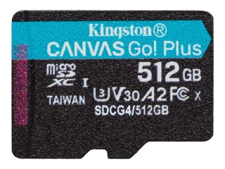 Kingston Canvas Go! Plus - Karta pamięci flash - 512 GB - A2 / Video Class V30 / UHS-I U3 / Class10 - microSDXC UHS-I
