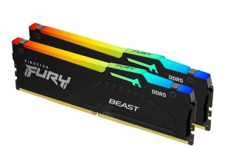 Kingston FURY Beast RGB - DDR5 - zestaw - 16 GB: 2 x 8 GB - DIMM 288-pin - 6000 MHz / PC5-48000 - CL30 - 1.4 V - niebuforowana -