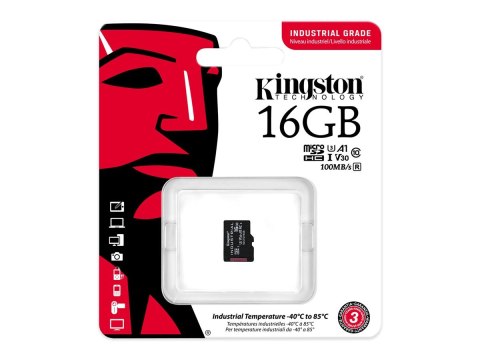 Kingston Industrial - Karta pamięci flash - 16 GB - A1 / Video Class V30 / UHS-I U3 / Class10 - microSDHC UHS-I