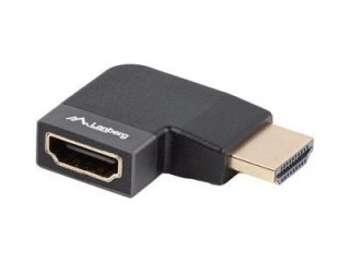 Lanberg - Adapter HDMI - HDMI męski do HDMI żeński kąt prosty - srebrny - obsługa 8K UHD (7680 x 4320)