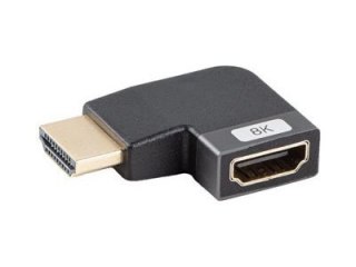 Lanberg - Adapter HDMI - HDMI męski do HDMI żeński kąt w lewo - srebrny - obsługa 8K UHD (7680 x 4320)
