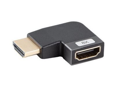 Lanberg - Adapter HDMI - HDMI męski do HDMI żeński kąt w lewo - srebrny - obsługa 8K UHD (7680 x 4320)