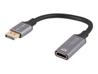 Lanberg - Adapter wideo - DisplayPort 20-pin męski do HDMI żeński - 20 cm - srebrny - obsługa 8K UHD (7680 x 4320)