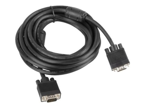 Lanberg - Kabel VGA - HD-15 (VGA) (M) do HD-15 (VGA) (M) - 5 m - wkręt skrzydełkowy - czarny