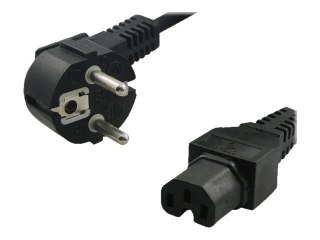 LogiLink - Kabel zasilający - IEC 60320 C15 do power CEE 7/7 (P) - 2 m - złącze 90° - czarny