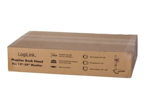 LogiLink - Stojak - dla monitor - stal walcowana na zimno - rozmiar ekranu: 13"-32" - biurku