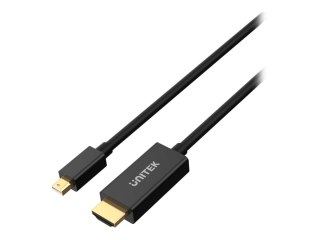 Unitek - Kabel przejściowy - Mini DisplayPort męski do HDMI męski - 2 m - ekranowana - czarny - obsługa 4K 30 Hz (3840 x 2160)