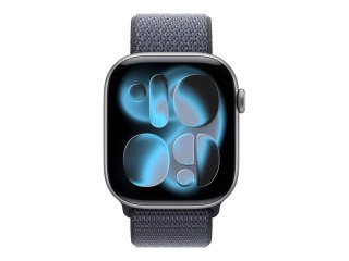 Apple - Pasek do inteligentny zegarek - 46mm - 145-220 mm - niebieski kotwica - dla Watch Hermès Series 9, SE 3, Series 10, Seri