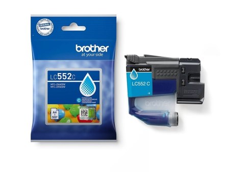 Brother LC552C - Cyjan - oryginał - pakiet poduszek - pojemnik na tusz