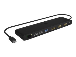 ICY BOX 11-in-1 Mobile with Triple Video Output - Stacja dokująca - USB-C - 2 x HDMI, DP - 1GbE
