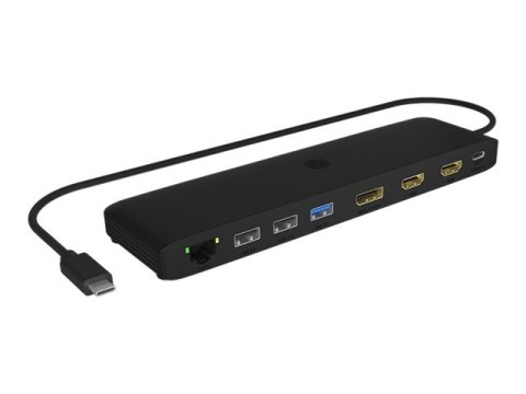 ICY BOX 11-in-1 Mobile with Triple Video Output - Stacja dokująca - USB-C - 2 x HDMI, DP - 1GbE