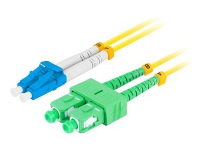 Lanberg - Kabel krosowy - LC/UPC pojedynczy-tryb (M) do SC/APC pojedynczy-tryb (M) - 2 m - 3 mm - światłowód - dupleks - 9 / 125