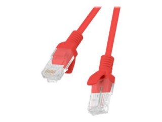 Lanberg - Kabel krosowy - RJ-45 (M) do RJ-45 (M) - 1 m - UTP - CAT 6 - odlewany, bez wystających elementów, nieruchomy - czerwon
