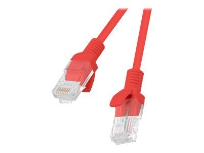Lanberg - Kabel krosowy - RJ-45 (M) do RJ-45 (M) - 1 m - UTP - CAT 6 - odlewany, bez wystających elementów, nieruchomy - czerwon