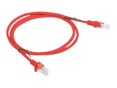 Lanberg - Kabel krosowy - RJ-45 (M) do RJ-45 (M) - 1 m - UTP - CAT 6 - odlewany, bez wystających elementów, nieruchomy - czerwon