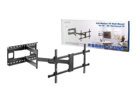 LogiLink - Zestaw do montażu (mocowanie ściennny) - pełny zakres ruchu - dla TV LCD / zakrzywiony TV LCD - stal - czarny - rozmi