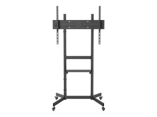 TECHly - Wózek - dla panel płaski / sprzęt AV - z półką - czarny - rozmiar ekranu: 55"-100"